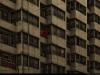 Red flowers on balcony pattern in Yokohama